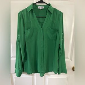 Express medium green blouse